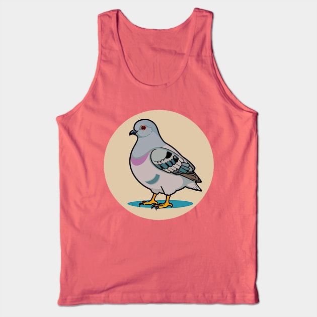 Funky Little Pigeon Guy Side Profile Tank Top by CursedContent